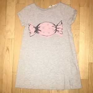 H&M 4-6Y Gray sweatshirt dress with sparkly candy